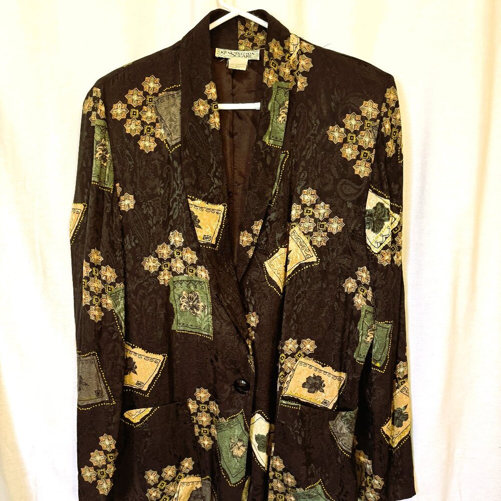 Vintage Kensington Square Jacket Geometric Blazer  Lagenlook Small  & Artsy